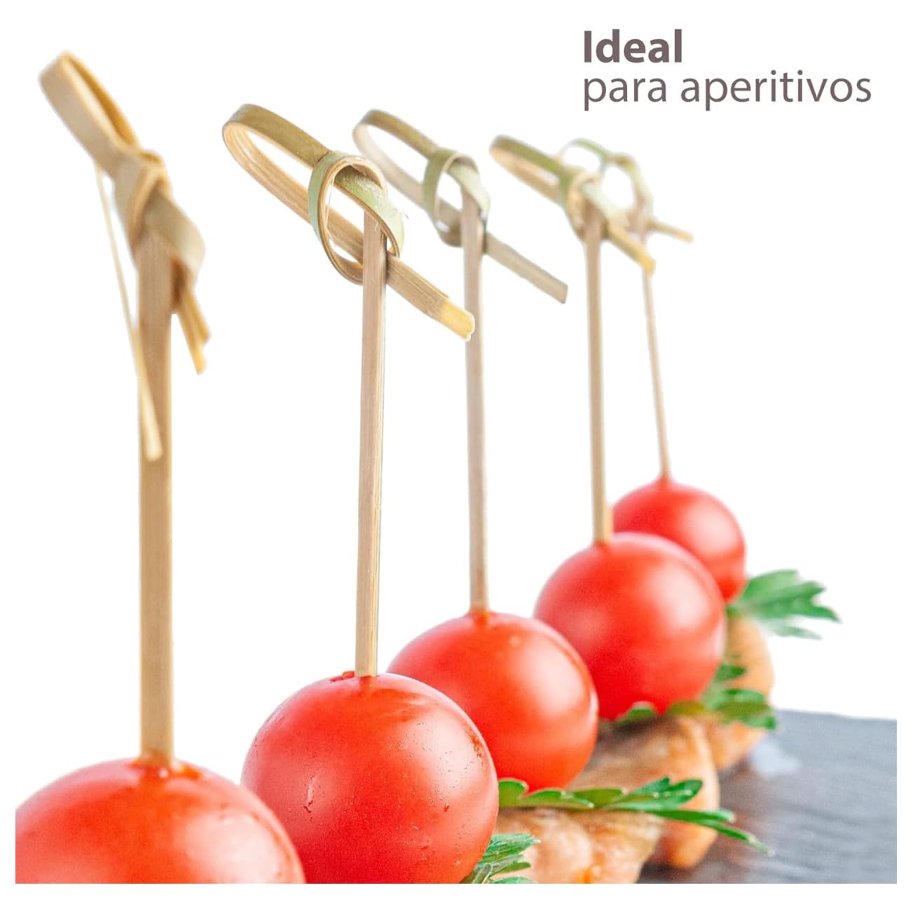 Pics à Cocktail Cure Dents en Bambou 7cm Lot de 100 - Brochettes Apéritifs pour Fête