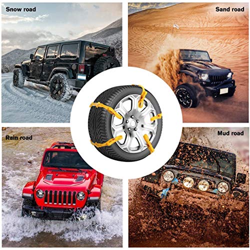 ALAVENTE Snow Chains for Trucks, 10pcs Emergency Adjustable Anti Slip Car Tire Chains for Tyre Width 145-285mm/5.7" -11.2"