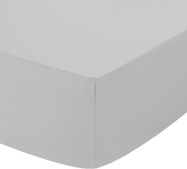 Extra Deep 16" (40cm) Fitted Bed Sheets - Non Iron Percale Quality For Thick MATTRESS - Single, Double, King & Super King (Single, Silver)