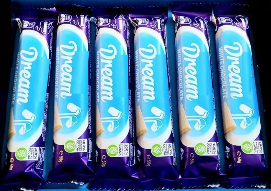 Dream White Chocolate Bar 50g x6 | Retro Rare UK 80's 90's Sweets | Australian Chocolate Lolly Candy Sweets | CANDYPLANET