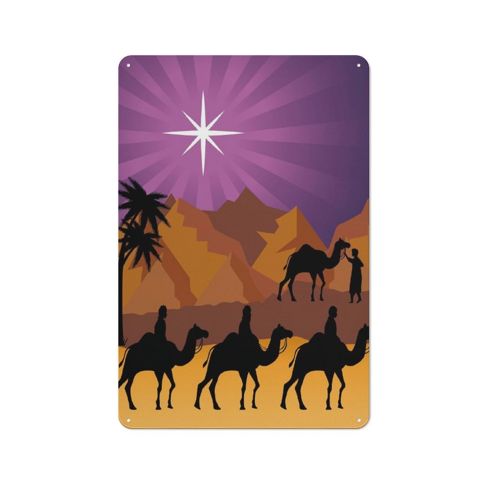 For Hobby Room Or Studio, Palm Tree Beach Retro-style Tin Sign 30x20cm, for Room Styling Across Hobby Rooms And Studios