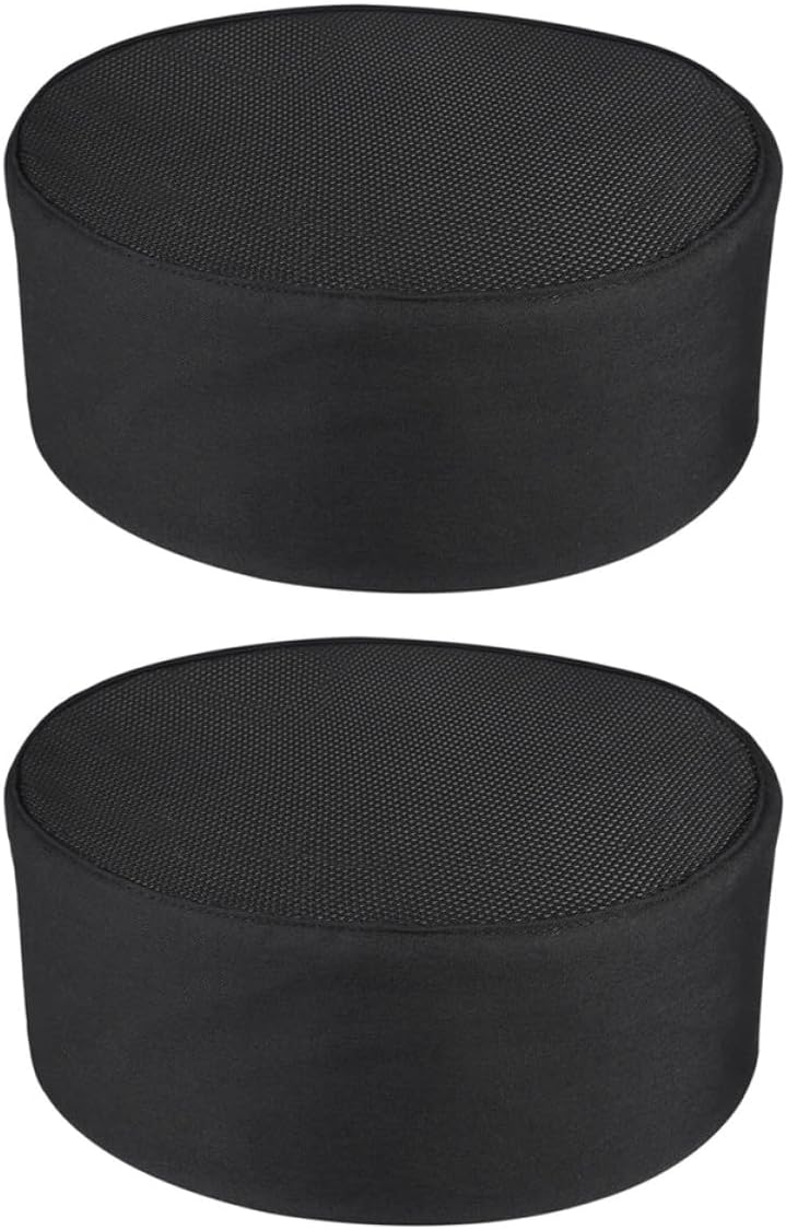 2-Pack Adjustable Breathable Black Mesh Chef Hats for Cooking Staff