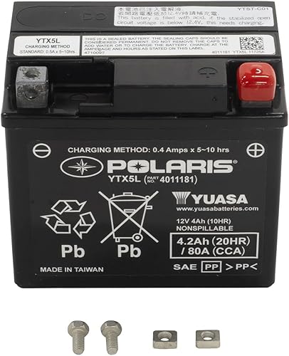 Miniatura 3 de Polaris Batería de repuesto para ATV, Yuasa Ytx5L, parte 4011181