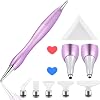 Benote Ergonomic Metal Diamond Drill Dotz Pen Tools 5D Diamond Accessories Painting with Multi Replacement Pen Heads and Wax for DP Cross Stitch