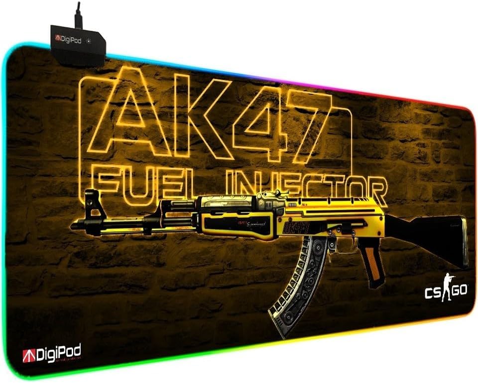 Digipod RGB Gaming Oyuncu Mousepad RGB AK47 70 X 30 Kaymaz Taban Mouse pad 4mm Kalınlık