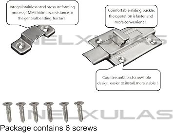 Stainless Steel Door Latch Sliding Lock Barrel Bolt (2-1/2)