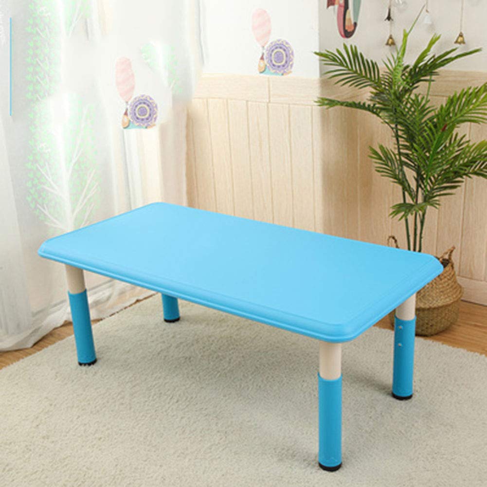 ZH Kinderzimmer HöHenverstellbare Tisch Und StüHle, Kinder Kleinkinder Lange AktivitäT Tisch, Stapelbare StüHle, Mehrere Farben,120 * 60cm Schreibtisch