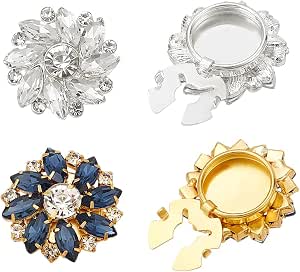 Bottoni con Strass da 10 Pezzi, Spilla con Fibbia in Metallo a Forma di Fungo, Accessori per Cucire, Decorare - Royalblue