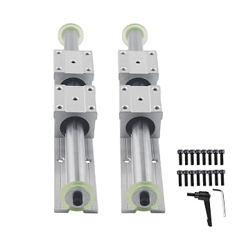 SBR16-1000mm Linear Guide Set - 2 Rails + 4 Sliding Blocks incl. Mounting Accessories, for CNC Milling Machines, Lathes & Industrial Robots