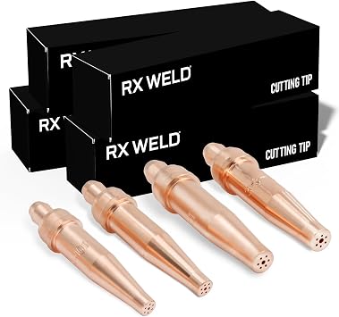 RX WELD 3-101 Series Acetylene Cutting Torch Tips - Pack of 4