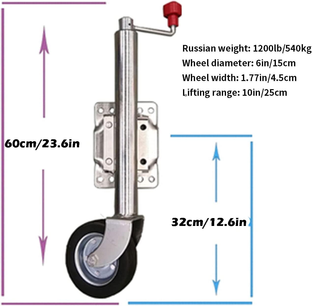 Jack with Wheels Swivel Trailer Jack 6In Wheel 1200 Lb Tongue Twin Boat Towing 11" Length Lift,Heavy-Duty Swivel Mount Jockey Wheel