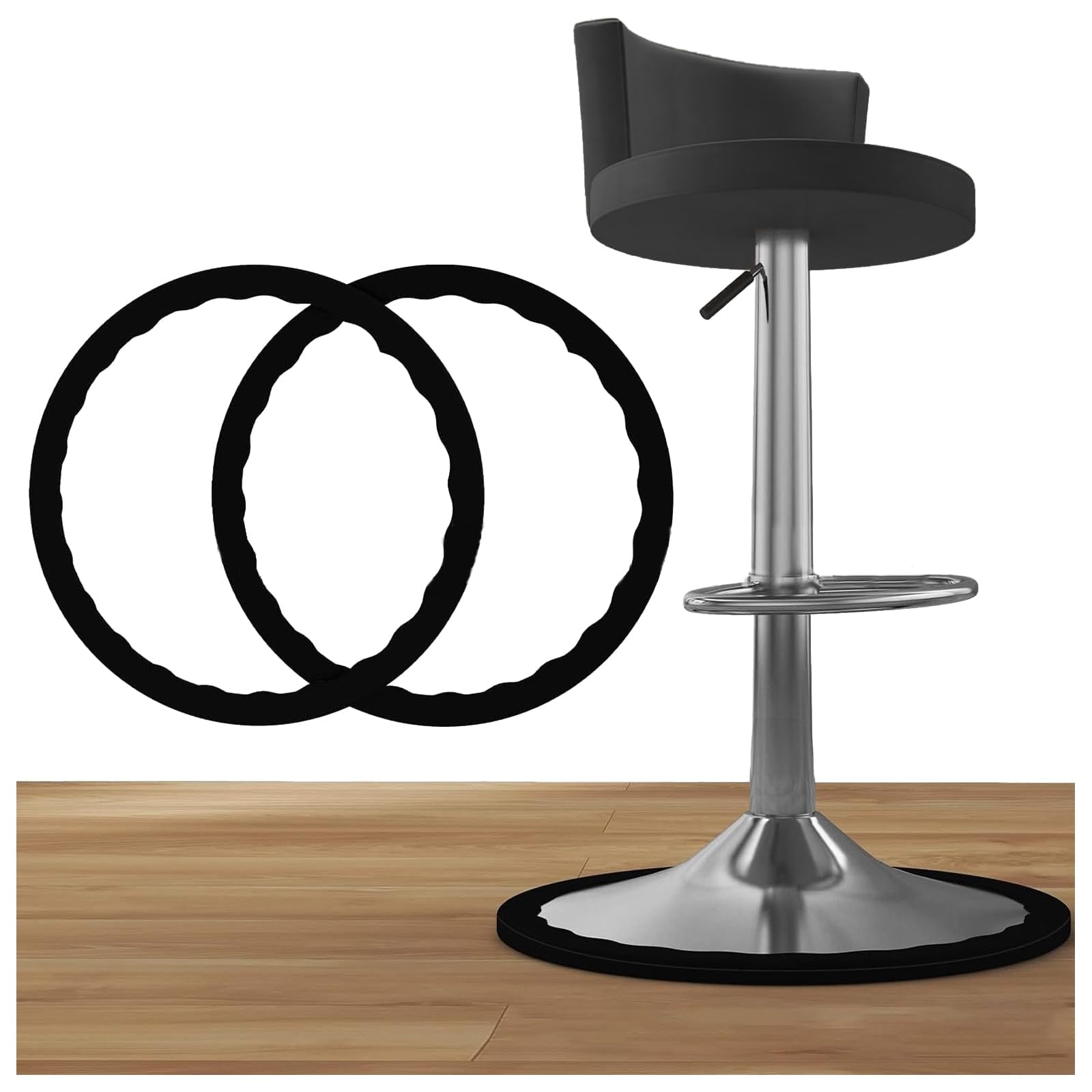 VZU 2 PCS Bar Stool Leg Protectors Ring for 14.5", 16.5" Chair Base