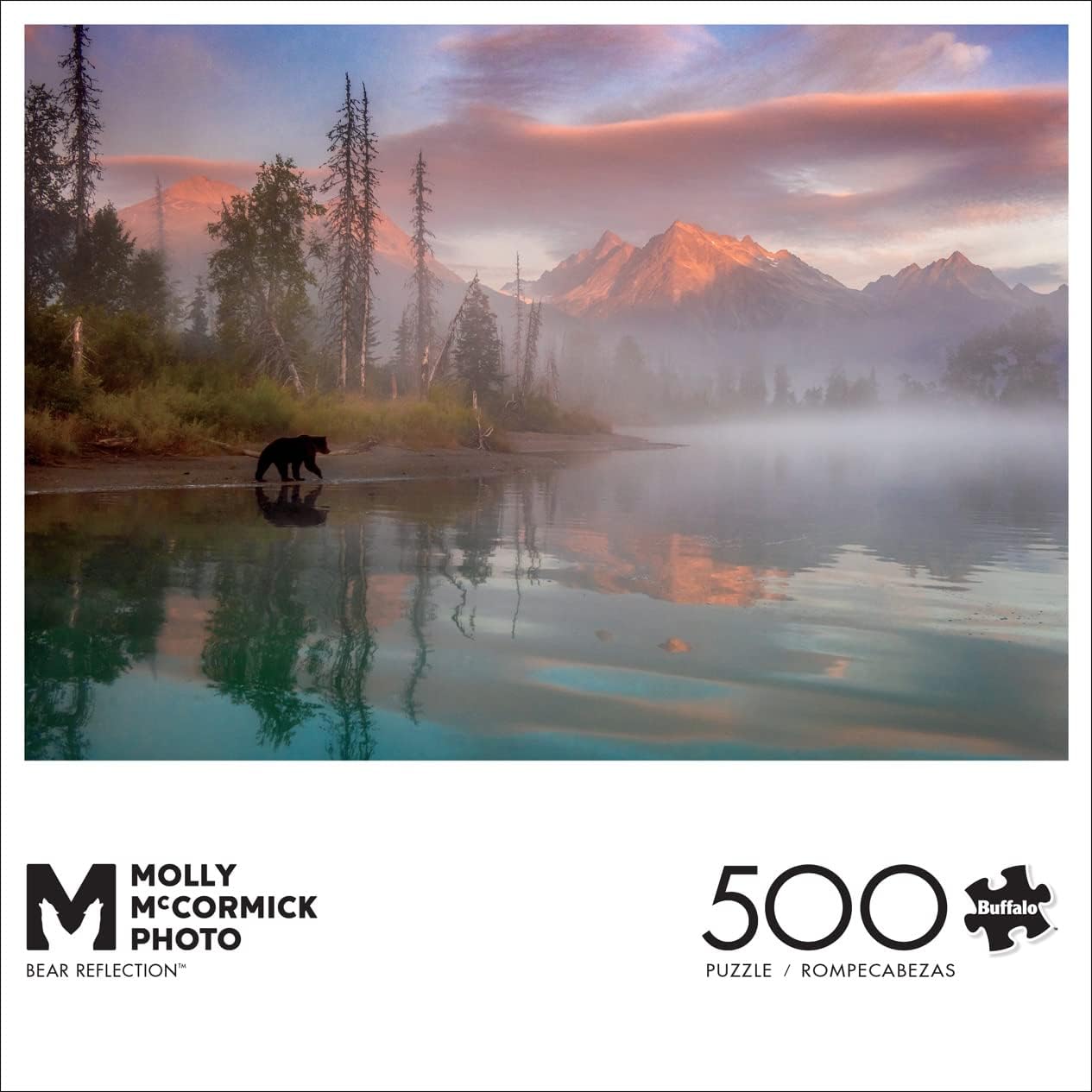 Buffalo Games - Molly McCormick - Bear Reflection - 500 Piece Jigsaw Puzzle for Adults Challenging Puzzle Perfect for Game Nights - Finished Puzzle Size is 21.25 x 15.00