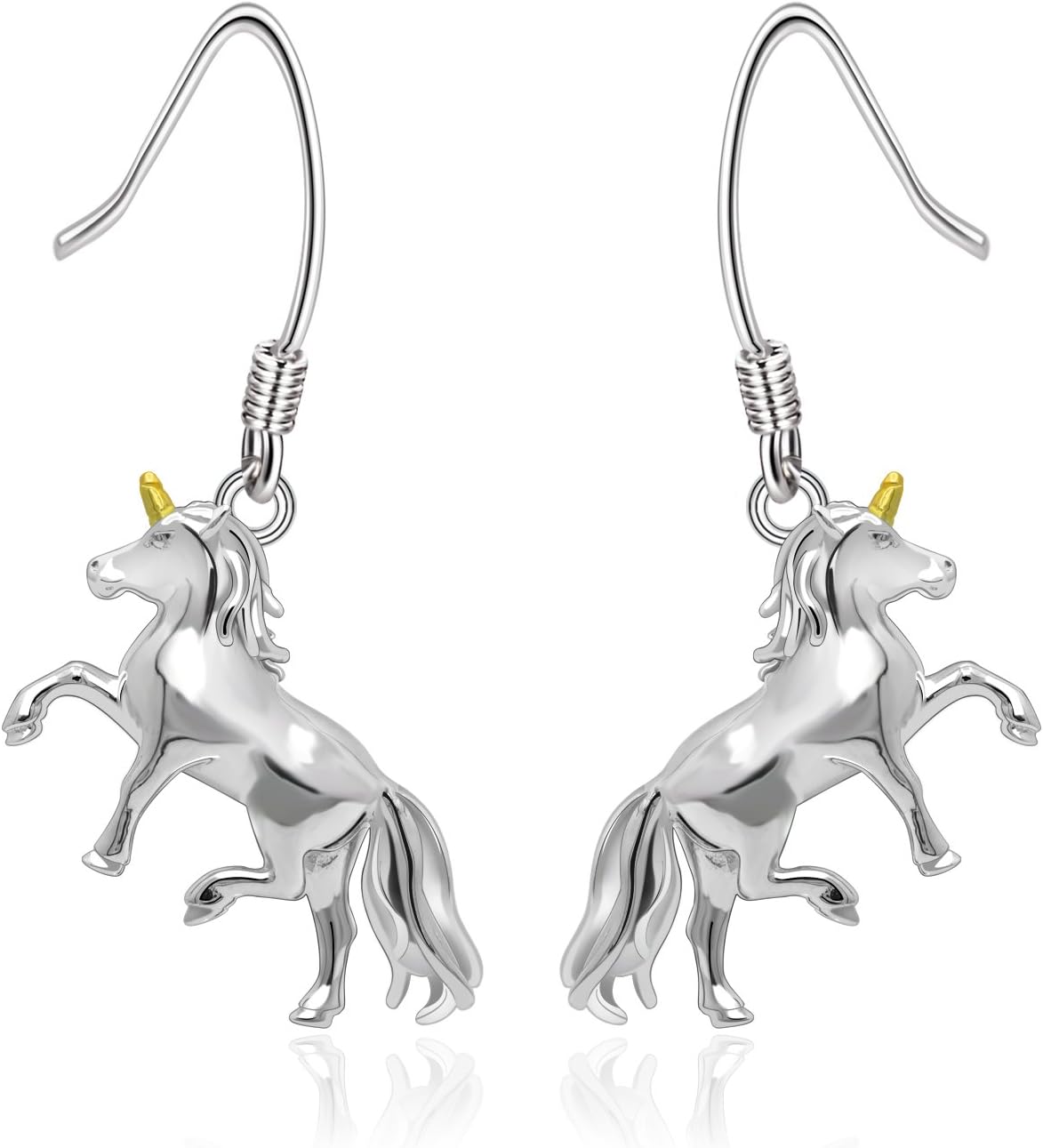 MONBOUnicorn Earrings Womens Ear Hooks Hypoallergenic Birthday Xmas Prom Party Sterling Silver Unicorn Gift Jewelry for Teens Girls