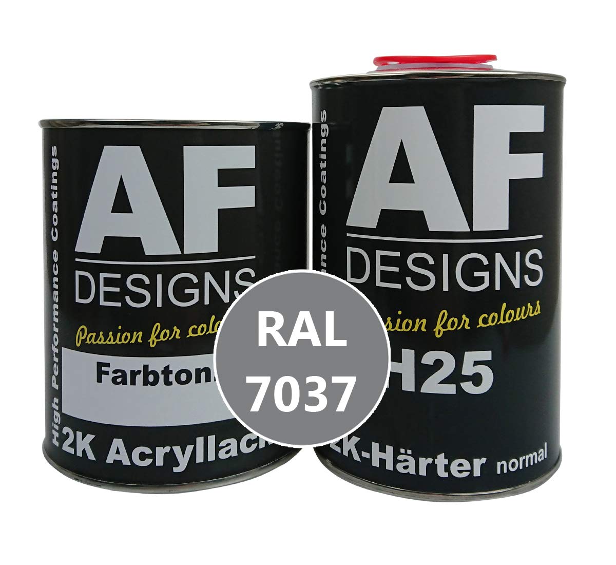 Alex Flittner Designs 2K lakier 3 kg zestaw RAL 7037 szary kamuflażowy jedwabisty mat drewno maszyny lakier przemysłowy do samochodów ciężarowych NFZ