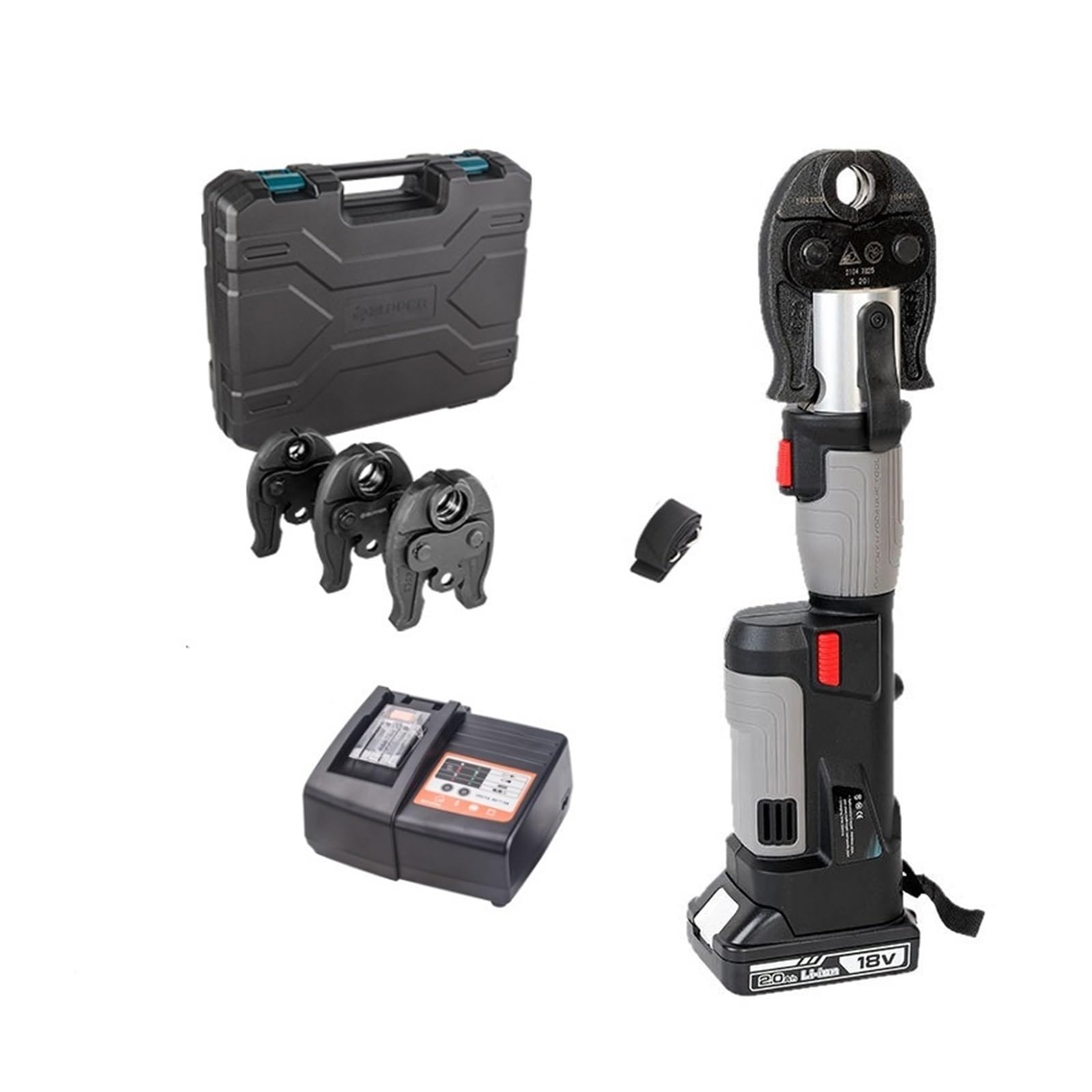 Strumento di crimpatura idraulico, Pinza elettrica ricaricabile Chiave a tubo a pressione idraulica Pinza a crimpare idraulica for tubo batteria PEX for rame EZ-1528 per cavi di batteria e saldatura,