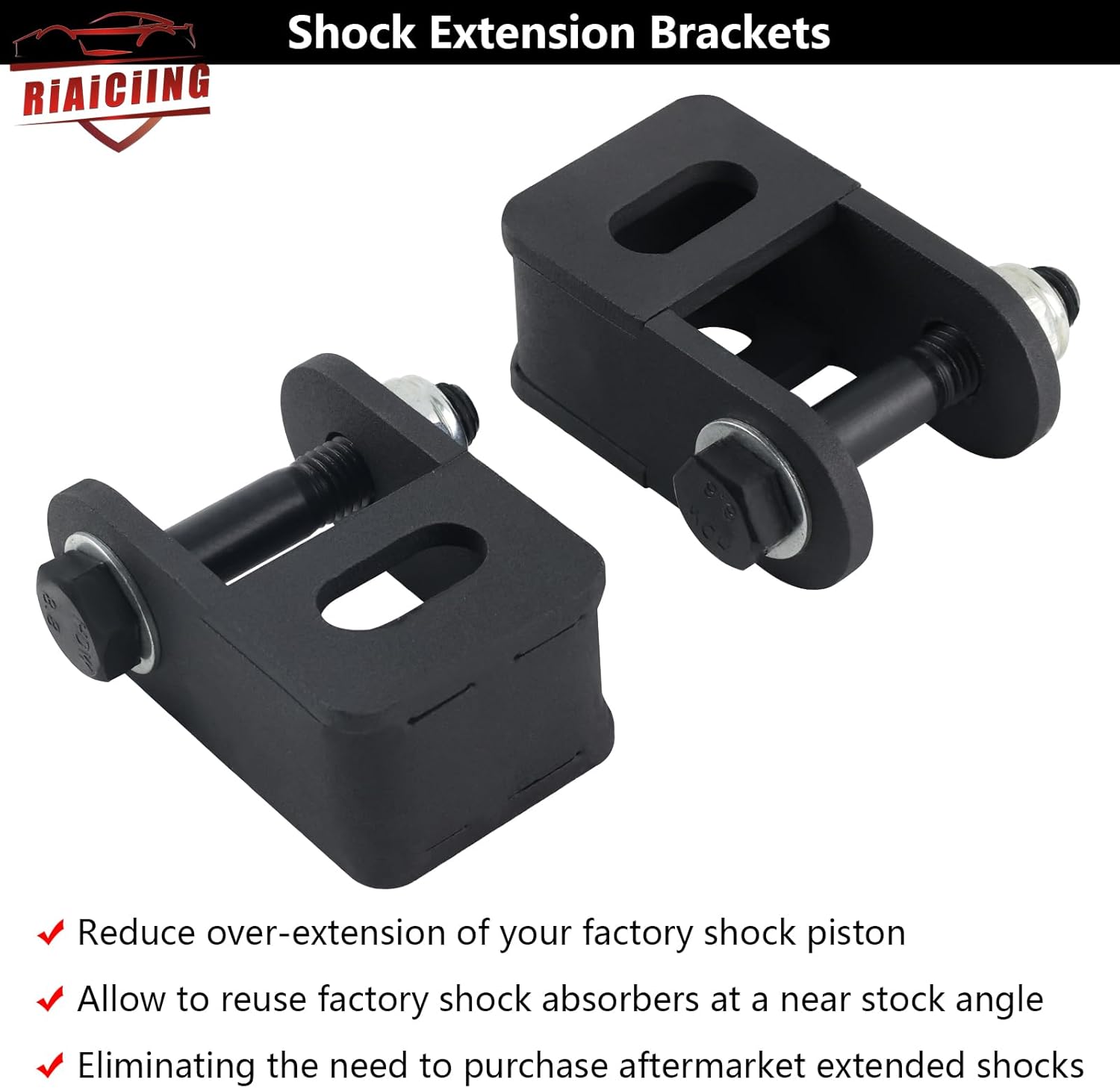 2.5" Front Leveling Kit Compatible with 2005-2024 Ford F250 F350 Super Duty 4WD, 2.5 inch High-Strength Steel Coil Spring Lift Spacers with Shock Mount Extenders & Sound Isolator