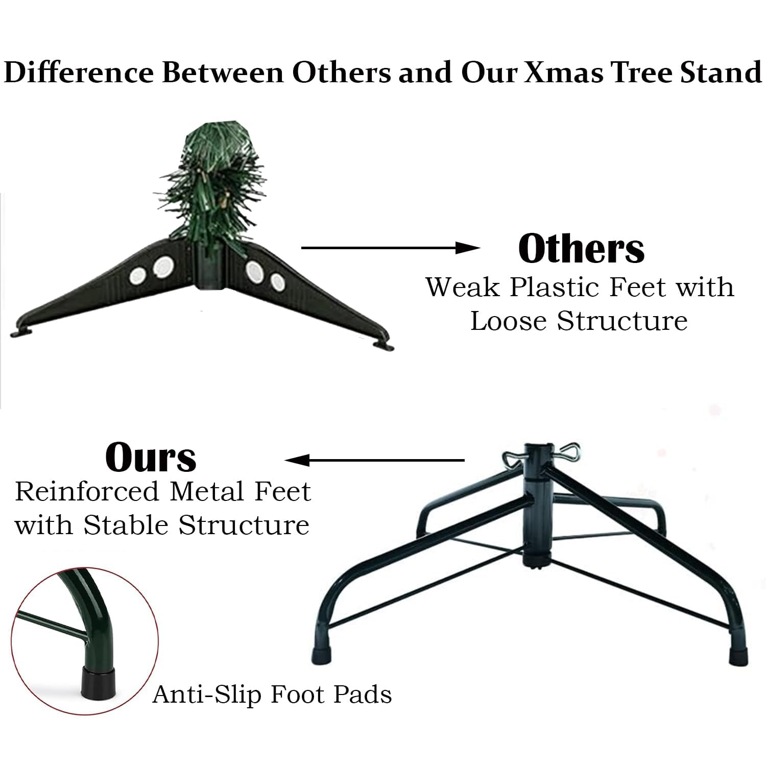 eCraftIndia Green Artificial Christmas Tree 5 Feet Xmas Pine Tree with Stand for Table Indoor Outdoor Home Living Room Office Church Decor | Merry Christmas Decorations Items for Home 3