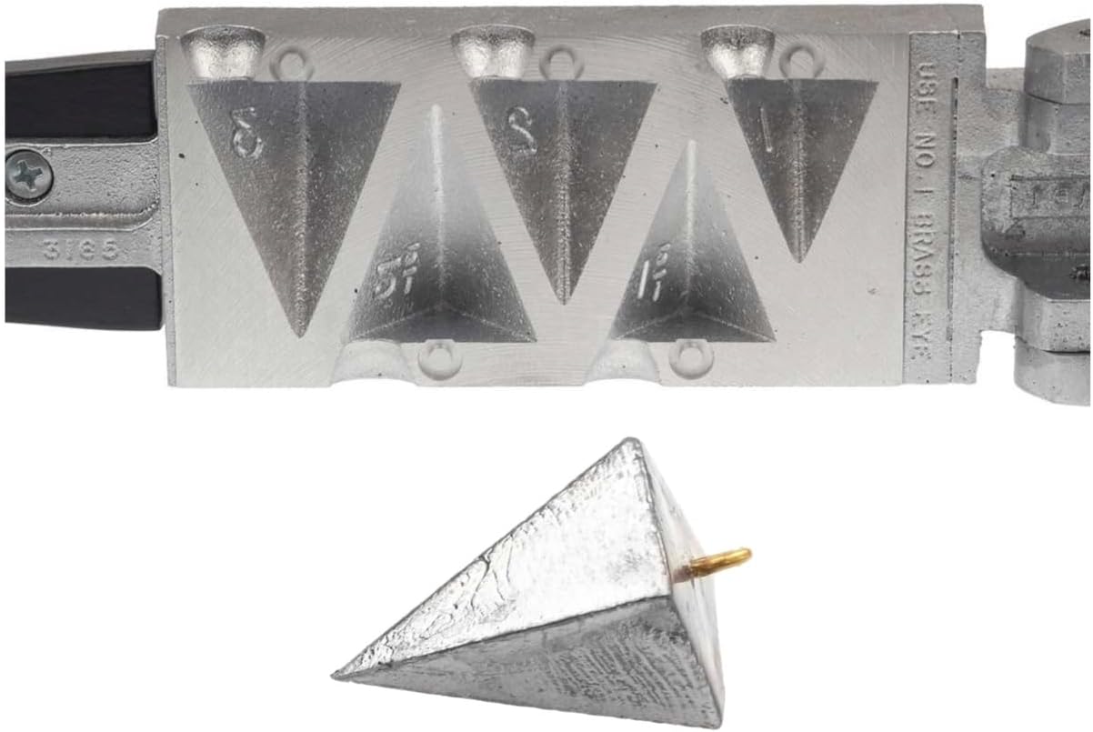 Do It Mold Pyramid Sinker Production 1, 1 1/2, 2, 2 1/2, 3 oz (5 Cavities one of Each Size) 3165 PM-5-AB