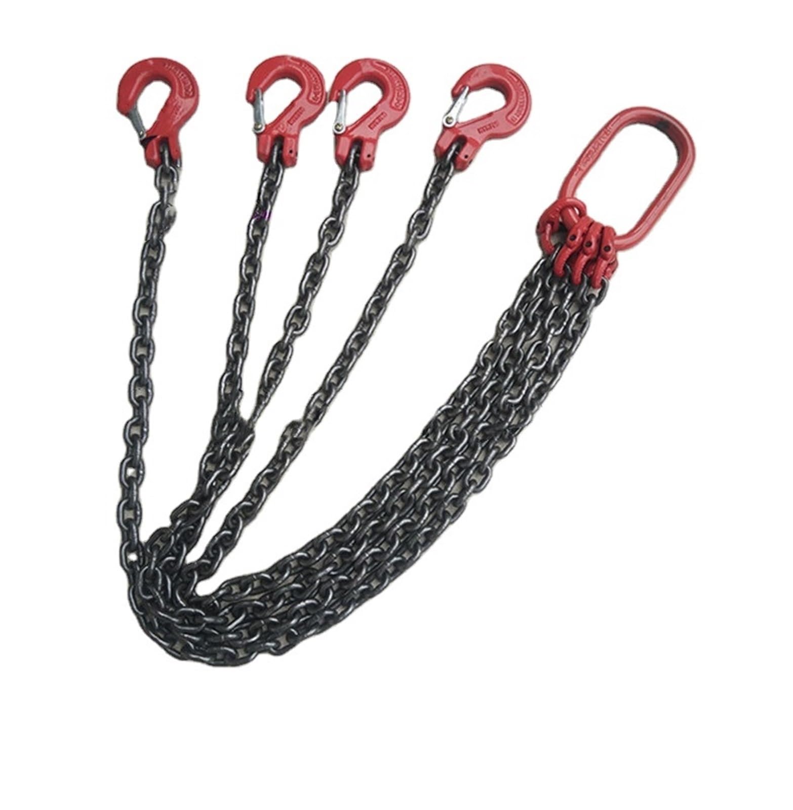 Catena di Sollevamento, Imbracatura a catena, catena di sollevamento in manganese Ganci di sollevamento G80 Gru in acciaio e maglie a catena sospesa Imbracature a catena a quattro gambe(16MM)