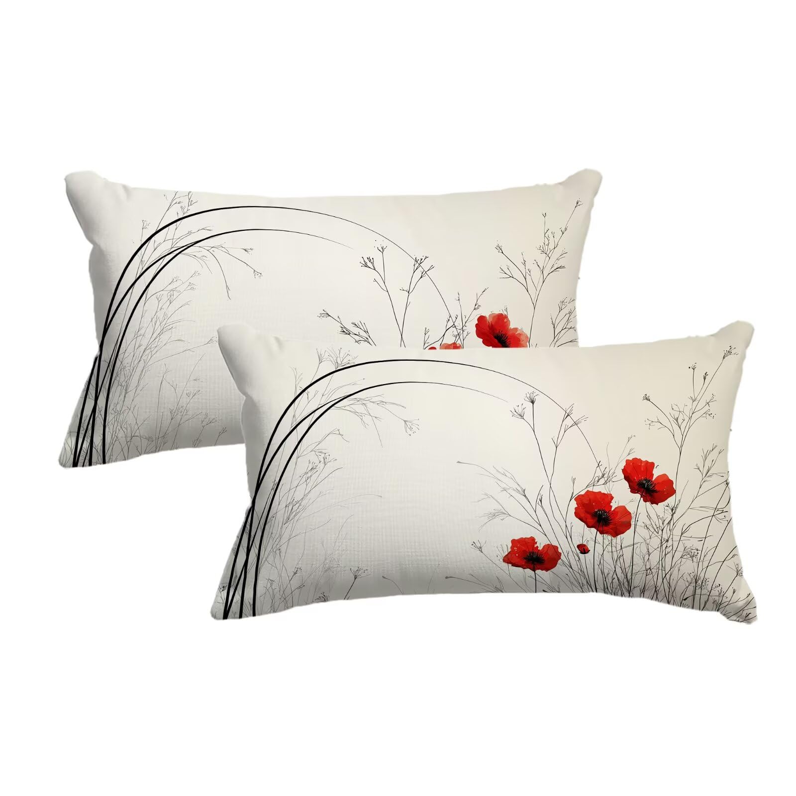 Taie oreiller 50x80 housse de coussin fleur decorative de salon