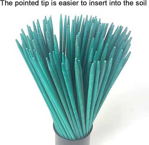 Miniatura 3 de HOUNANG - Estacas de madera de jardín, estacas de bambú verde para plantas, estacas de madera para floresorquídeastomate para jardinería, estacas de