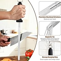 Vista 5 de Professional 12-Inch Knife Sharpening Rod, High-Carbon honing rod to Sharpen the Knife Quickly, Perfect Knife Sharpener for Chefs and Home Cooks