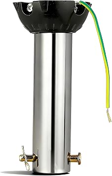 Ceiling Fan Extension Rod 8 Inch,Ceiling Fan Downrod with Ball Head,Downrod Extension for Fan,1 inch Outside Diameter, Boom Suitable for a Wide Range of silvery