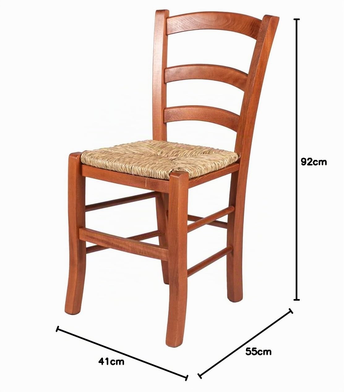 Arredo Stock Sedia da tavolo in legno, 41x55x92 cm (Tinta Ciliegio)