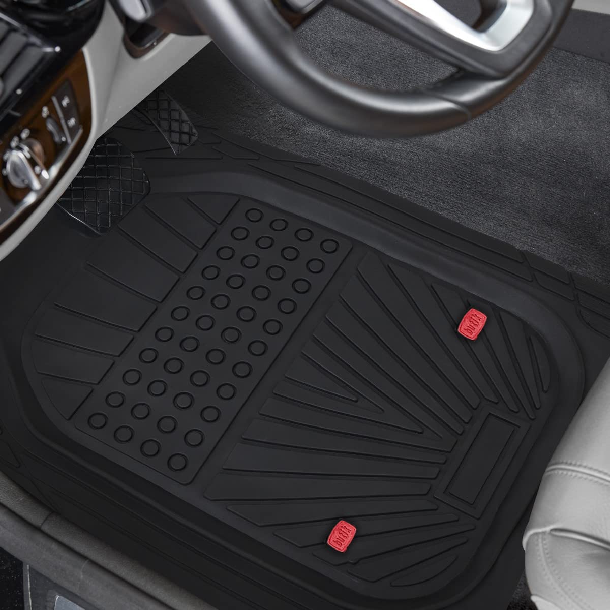 BREMER SITZBEZÜGE 5 tappetini antiscivolo per tutto l'anno, in gomma, adatti per BMW IX, auto, camion, autobus, SUV o camper, accessori