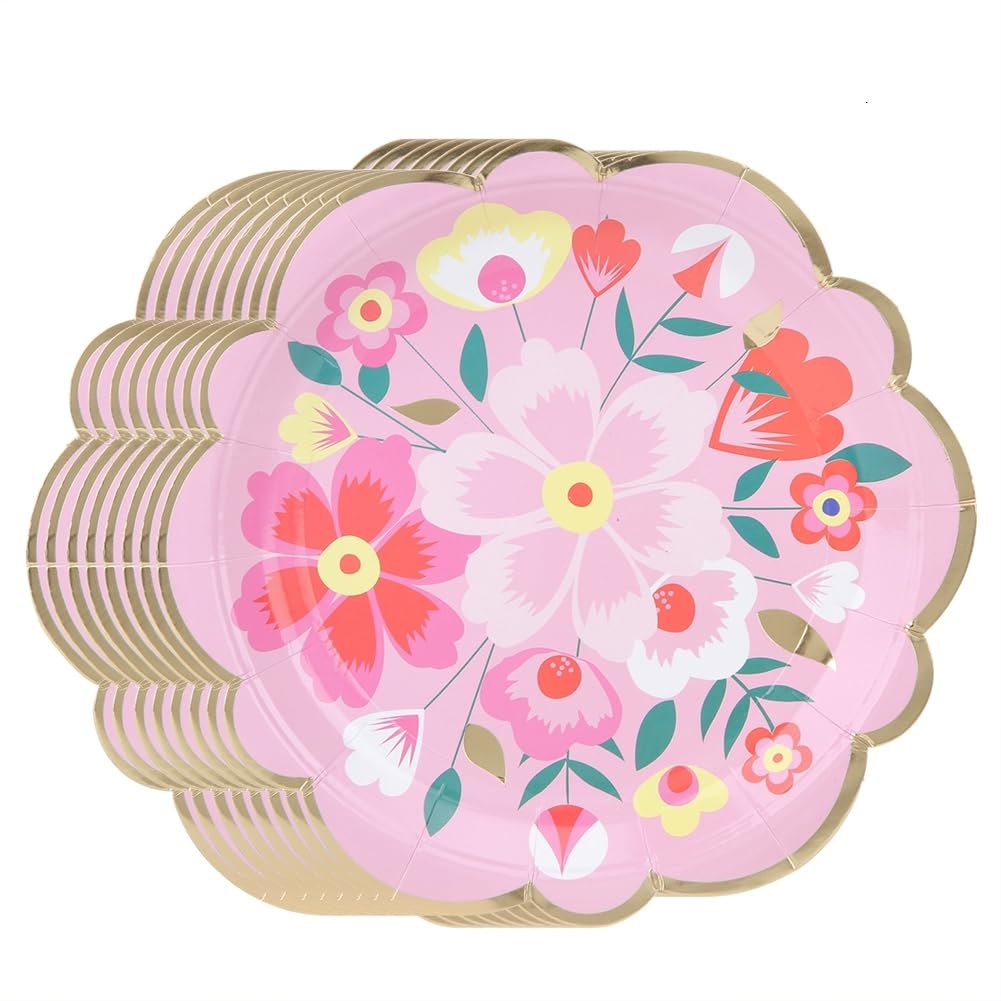 Amazon.co.jp: 使い捨て紙皿 花柄紙皿 アフタヌーンティー皿