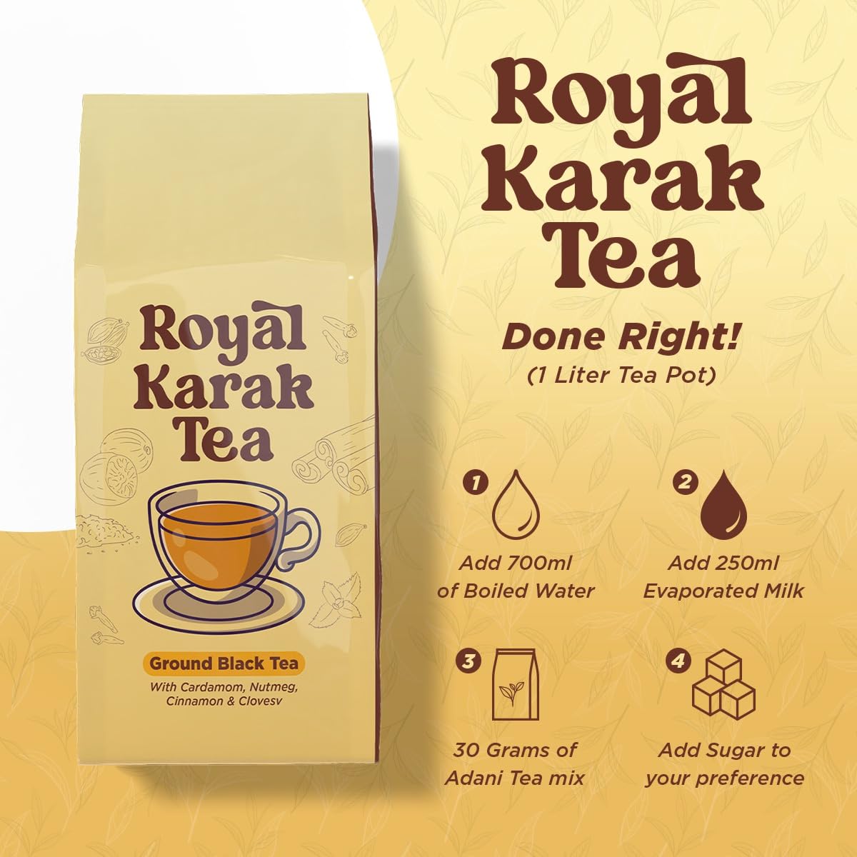 Royal (Pack of 2) Karak Tea Chai Premium shahe (Karak Tea Chai) شاي عدني كرك شاهي