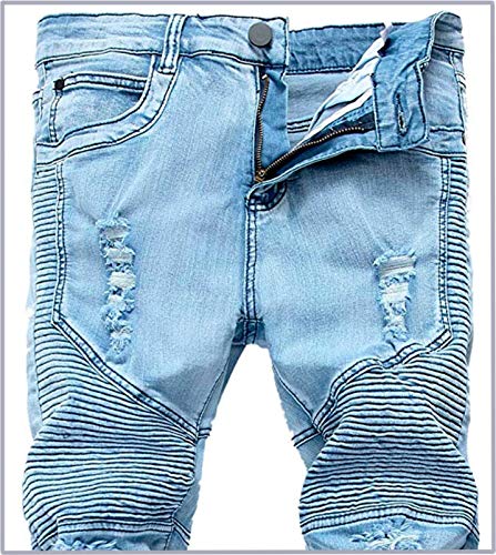 Skylinewears Mens Ripped Jeans, Distressed Destroyed Slim Fit Straight Leg Stretch Denim Pants3