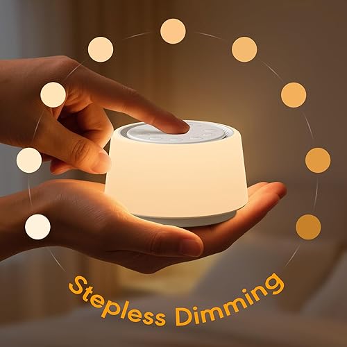 Miniatura 7 de Máquina de ruido blanco con luz nocturna, 30 sonidos relajantes, máquina de sonido portátil para bebés y adultos, luz nocturna de 10 colores, 5