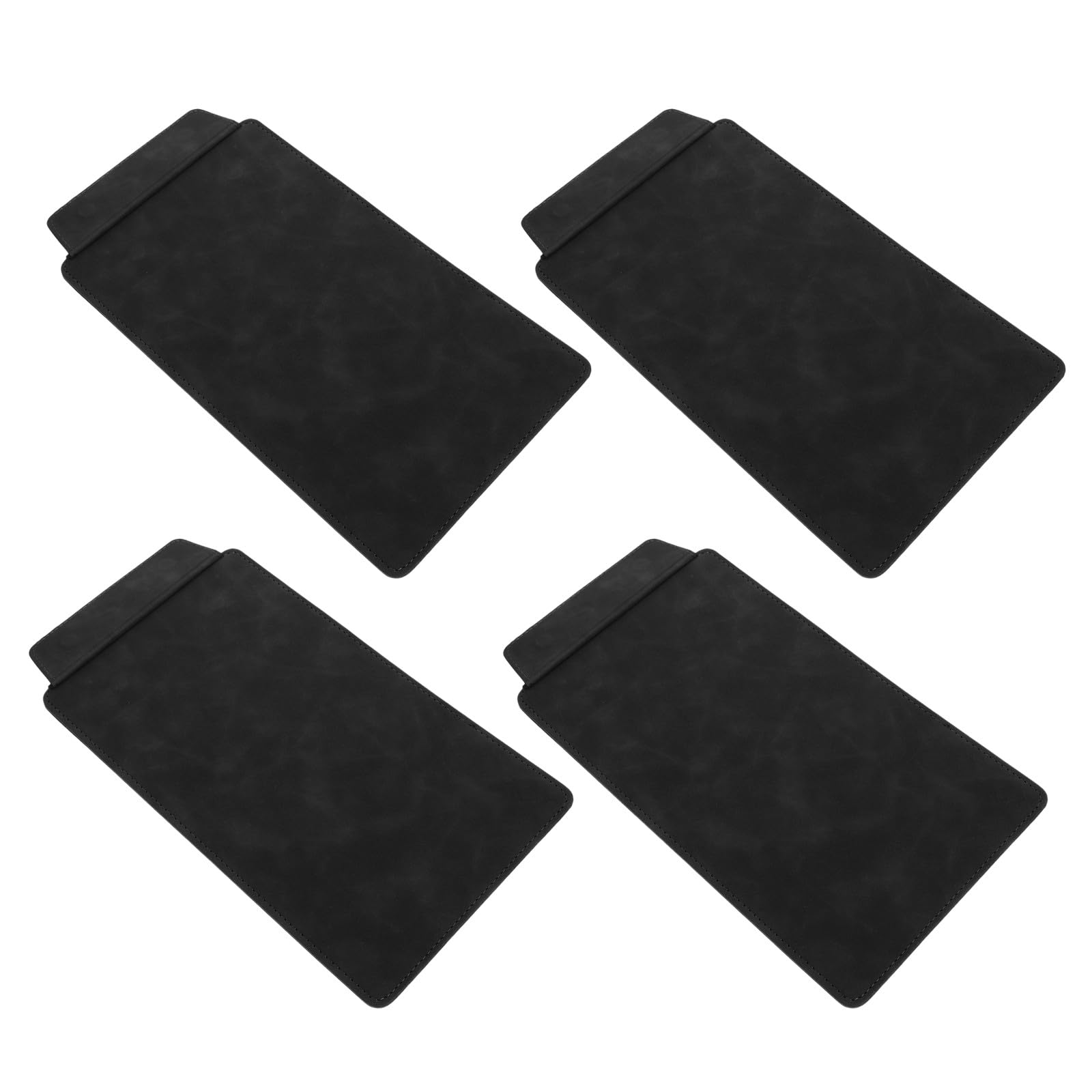 Sosoport 4 Piezas Portamenús Negro de Cuero Sintético Elegante para Restaurante Sujeción Segura y Superficie Fácil de Limpiar Adecuado para Entornos de Hostelería Ocupados