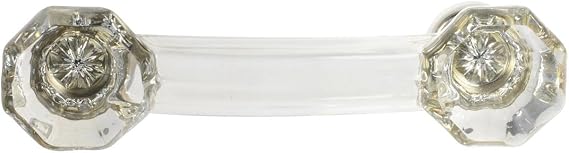 #1120-3 (76mm) Glass Pull, Clear with Nickel Base - 10 Pack