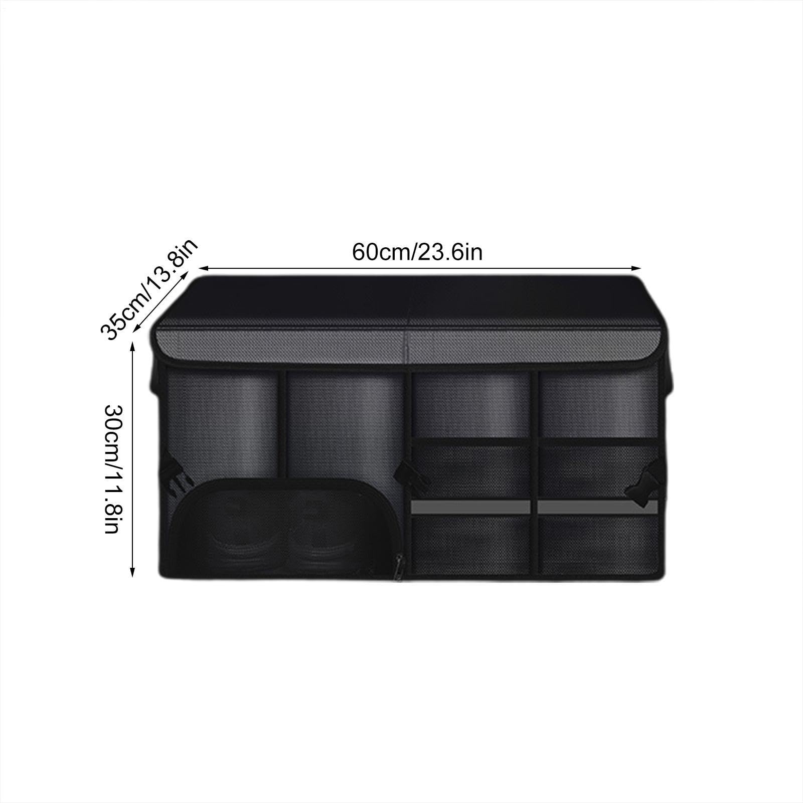 Organisateur de coffre de voiture avec couvercle, organisateur de rangement | Boîte de rangement Portable avec bande réfléchissante, org