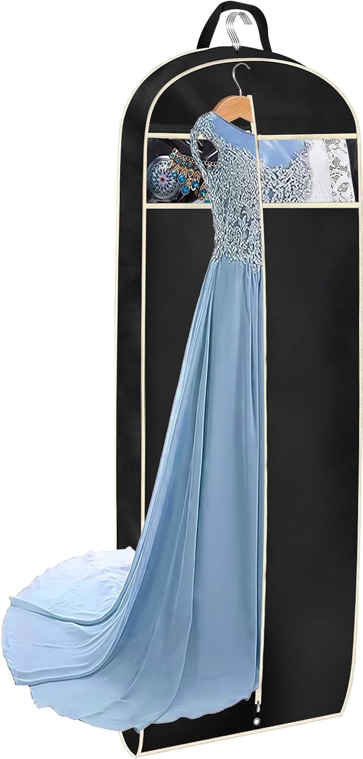 MISSLO Gusseted 60" Suit Dress Garment Bag Carrier with Clear Window