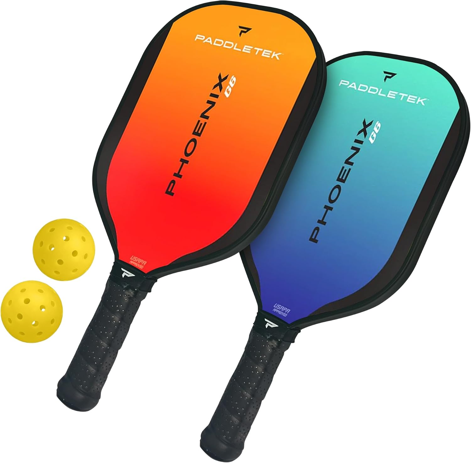 Paddletek Phoenix G6 Pickleball Paddle | Professional Pickleball Paddles with Honeycomb Core, Polycarbonate Surface, Graphite PolyCore & High Tack Performance Grip | USAPA Approved