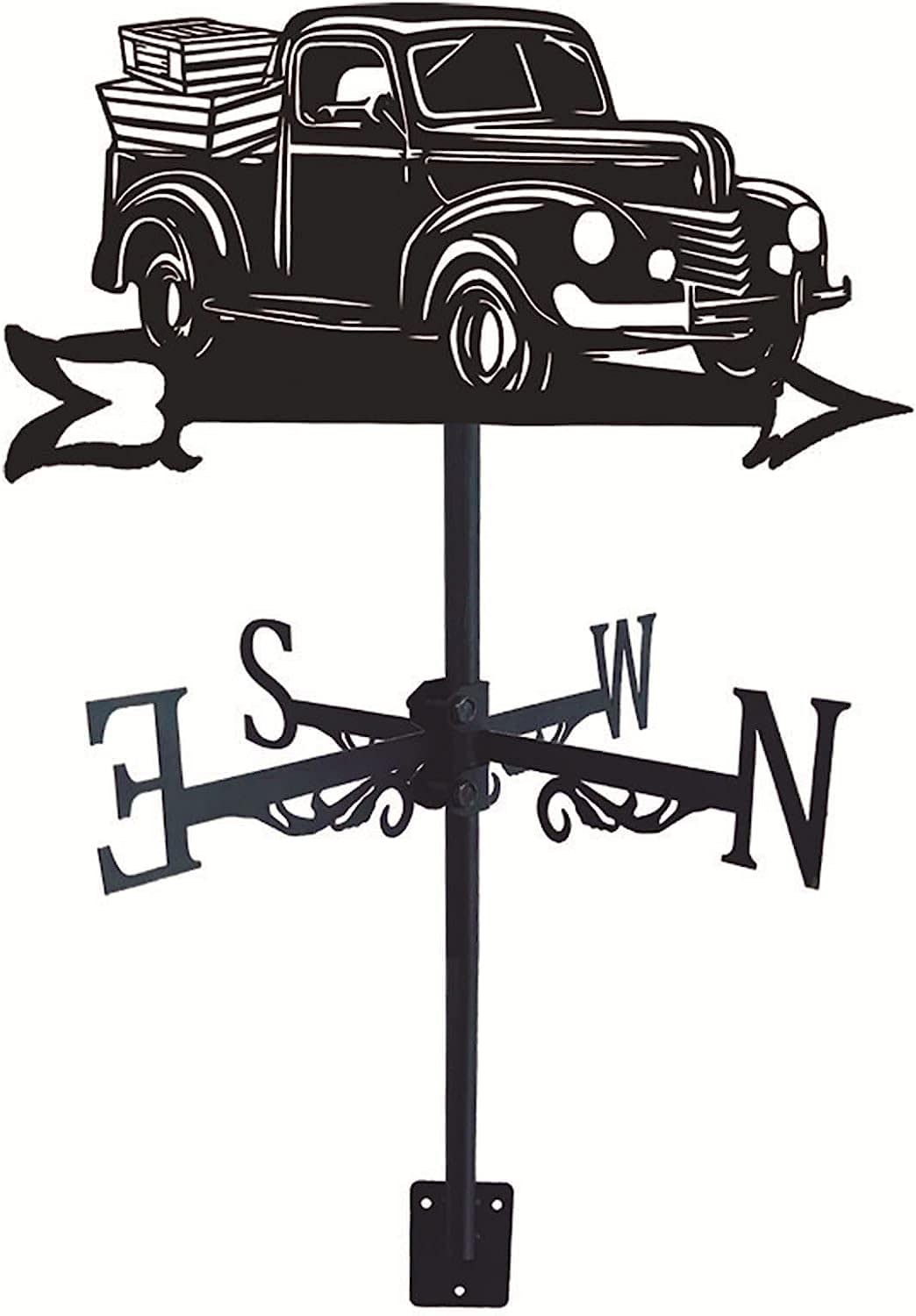 Klonwg Truck Weathercock Weather Vane Metal Weathervane Retro Mini Weather Vanes With Anemometer For Wind Direction Indicator And Measurement Wrought Iron Roof Decoration Garden Decor