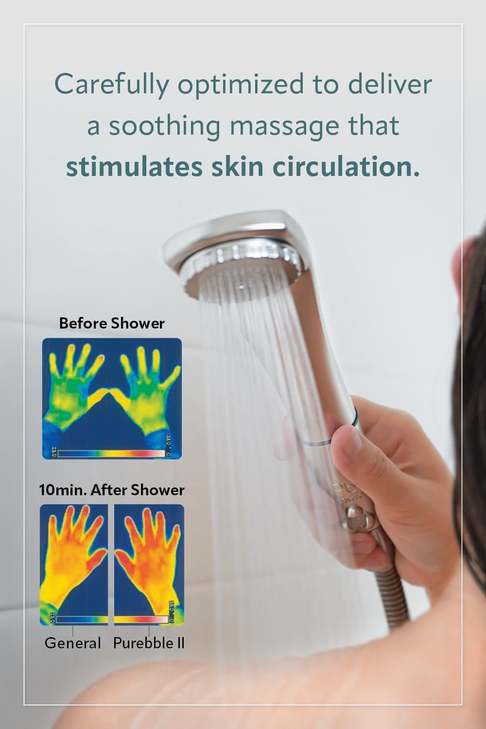 Purebble II Japanese Microbubble Shower Head | Made in Japan | Deep Cleansing, Water-Saving, High-Pressure Spa Experience | Eco-Friendly, Easy Installation (Titanium Black)