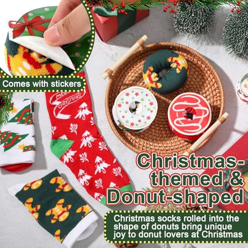 Image of Geyoga Christmas Donut Socks for Women - Funny Cupcake Crew Socks (3 Pairs)