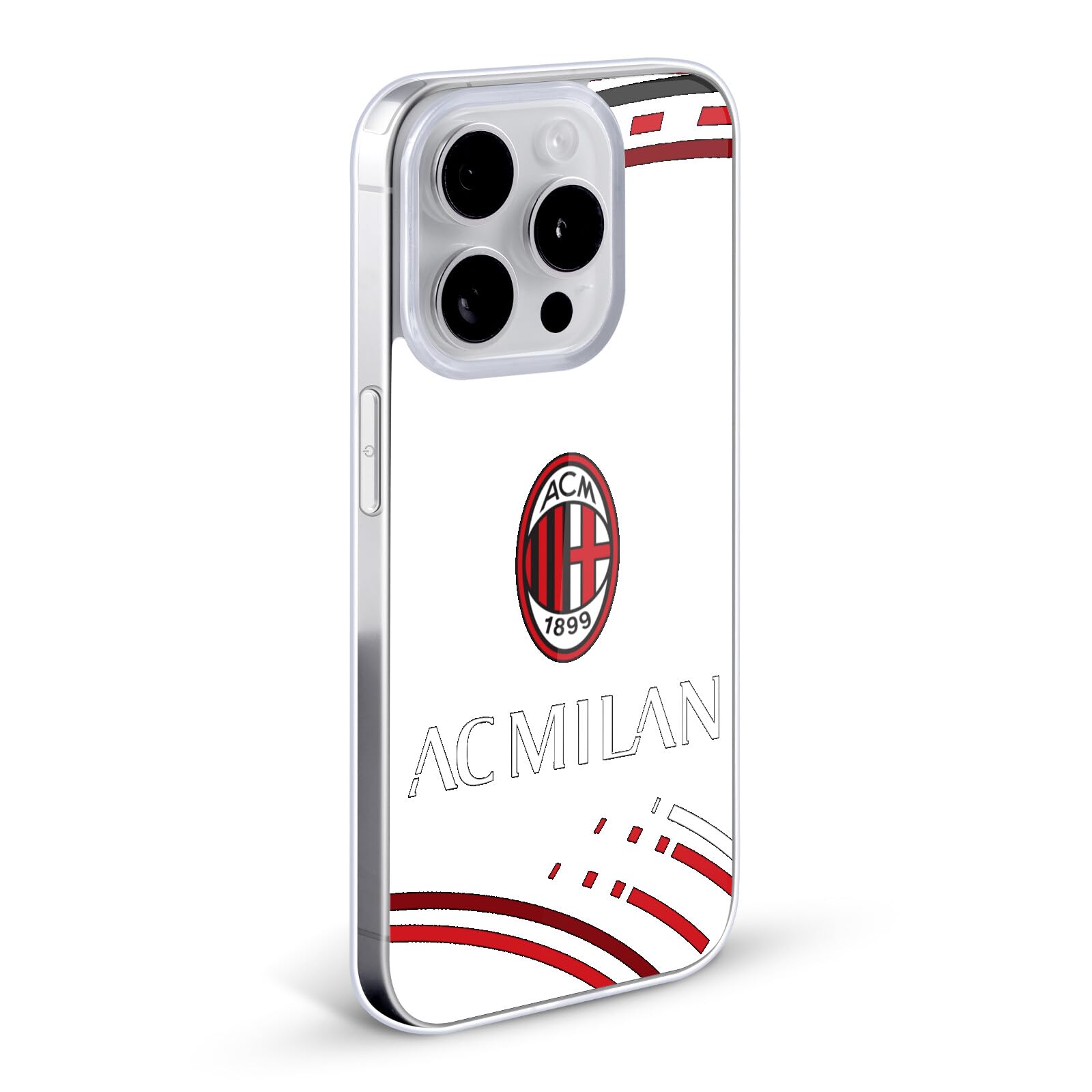 Head Case Designs Licenza Ufficiale AC Milan Curvato Modelli Cresta Custodia Cover in Morbido Gel Compatibile con Apple iPhone 13