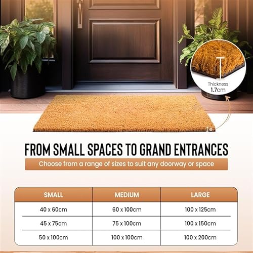 SG Traders Natural Coir Mat - Heavy Duty Outdoor Doormat, Durable Coconut Fibre Matting, Cut to Size Coir Door Mat for Entrance, Weather Resistant and Non Slip Backing for Stability (45cm x 75cm) - Cosy Home Interiors SG Traders Natural Coir Mat - Heavy Duty Outdoor Doormat, Durable Coconut Fibre Matting, Cut to Size Coir Door Mat for Entrance, Weather Resistant and Non Slip Backing for Stability (45cm x 75cm) - Image 4