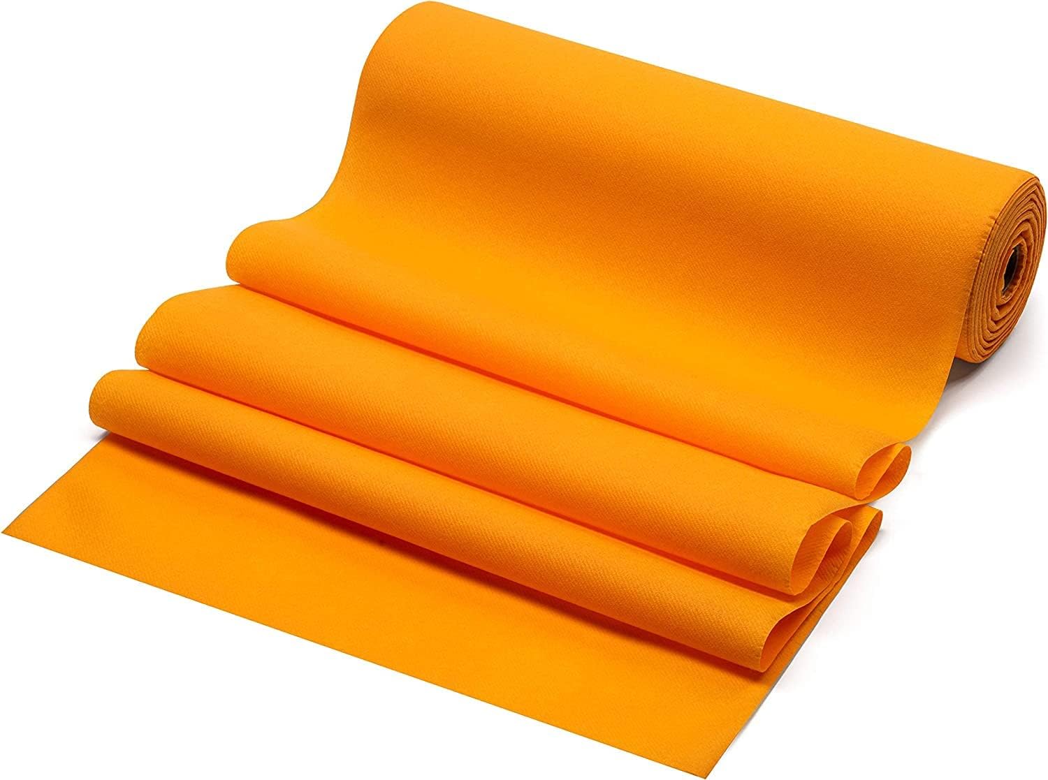 AH American Homestead Paper Dining Table Runner for Party 78 ft = 20 Perforated Table Runners 16 x 48- Strong, Absorbent, Disposable Linen-Like Table Cover Roll (Orange)
