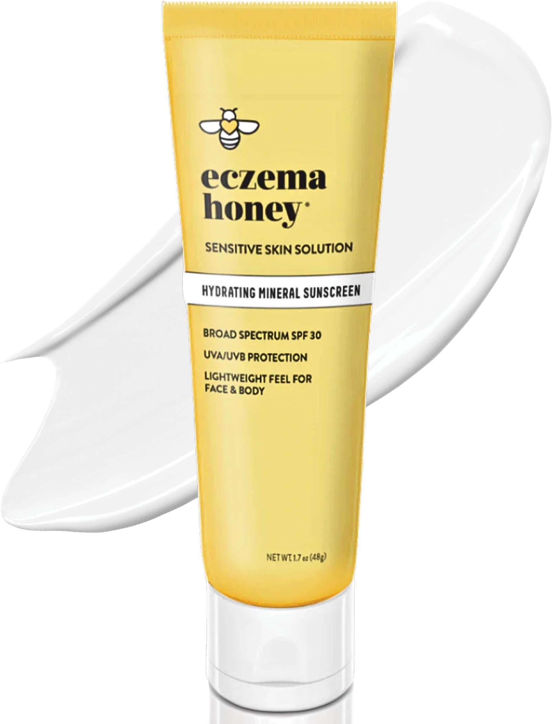 Hydrating Mineral Sunscreen - Lightweight SPF 30 Sun Cream - Body & Face Sunscreen for All Ages (1.7 Oz)