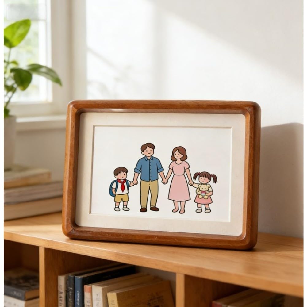 Cadre photo en bois marron 20x25 cm avec assemblage traditionnel à mortaise et tenon haut de gamme