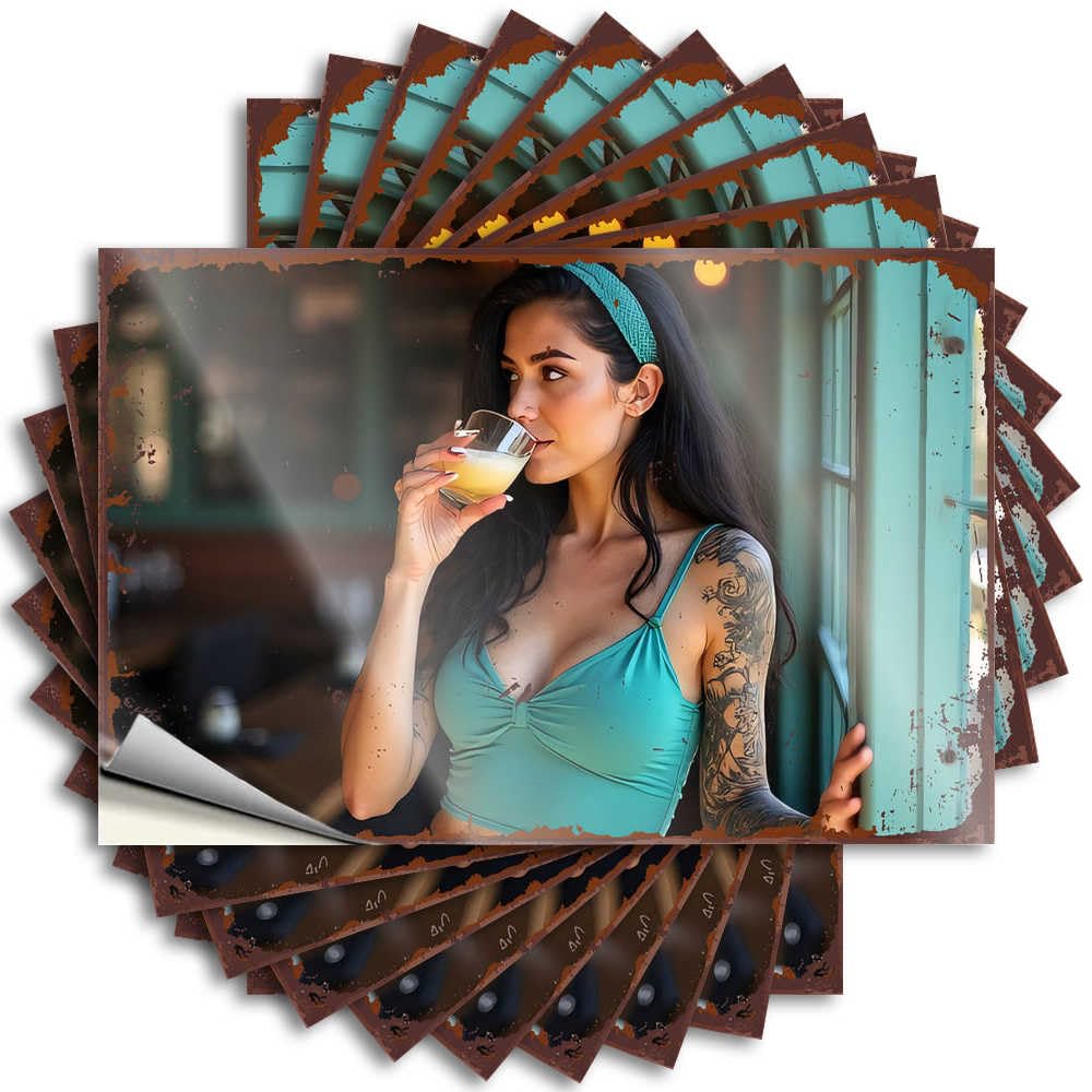 Tattoos Helmet Southern Vintage-Inspired Beauty with A Tattooed Twist for Coffee - Goods Easy Peel Removable(8X12CM)