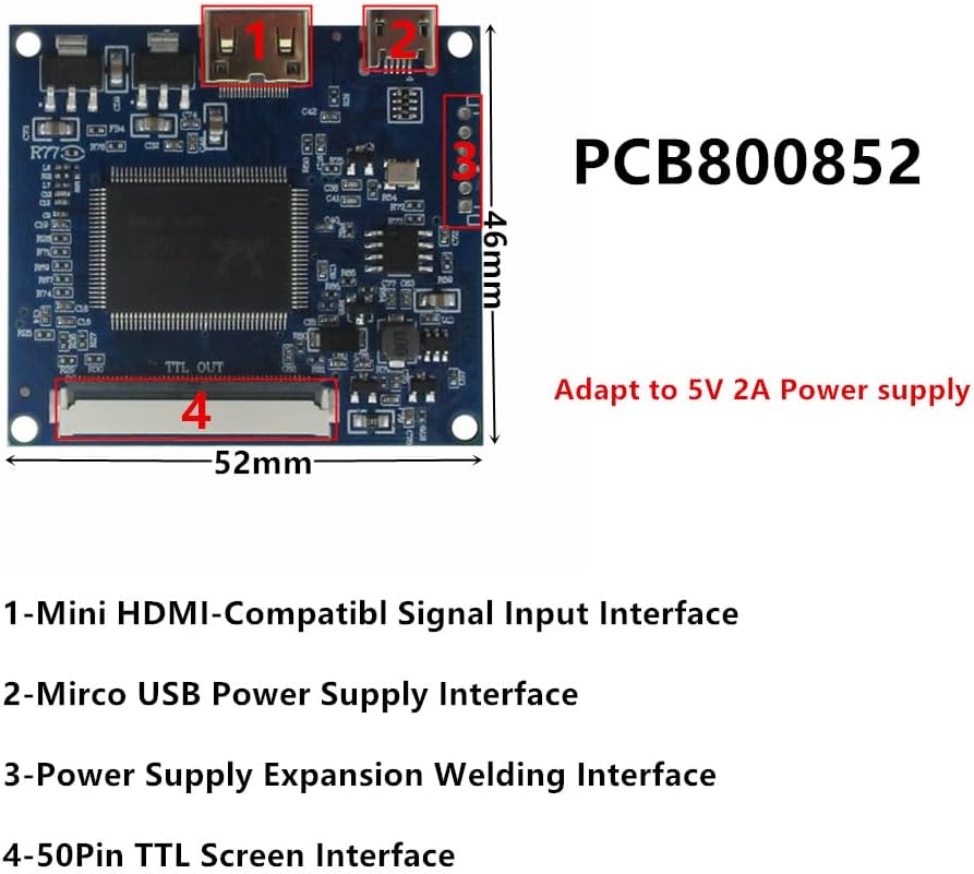7 Inch 1024x600 Portable DIY LCD Display Screen with Mini-HDMI Driver Board – Secondary Monitor for PC, Raspberry/Orange Pi, Gaming Consoles, Microscopes & More