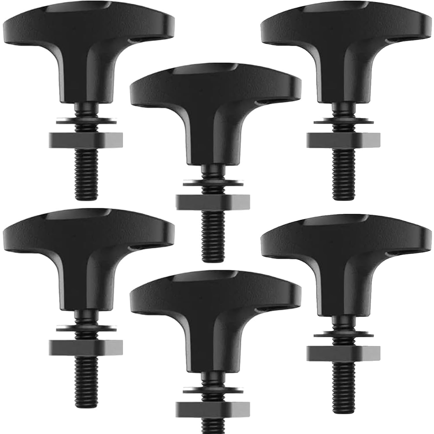GPCAQuick-Release Tie Down Anchor/T–Handle M8 25mm with Screw Nuts for Fast Jeep Top Removal Lift, Truck Tie Downs, Jeep Wrangler Accessories for JL, 4xe, JK, YJ and More, Patented, 6 Packs